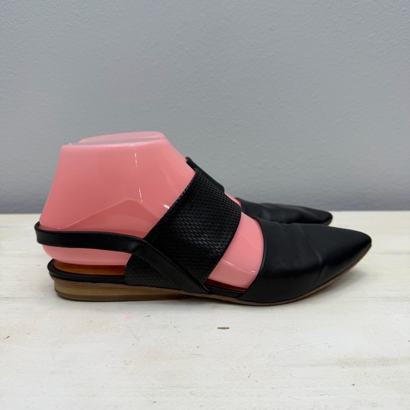 Coclico Black Leather Driggs Pointed Flats Size 36 - Picture 3 of 9